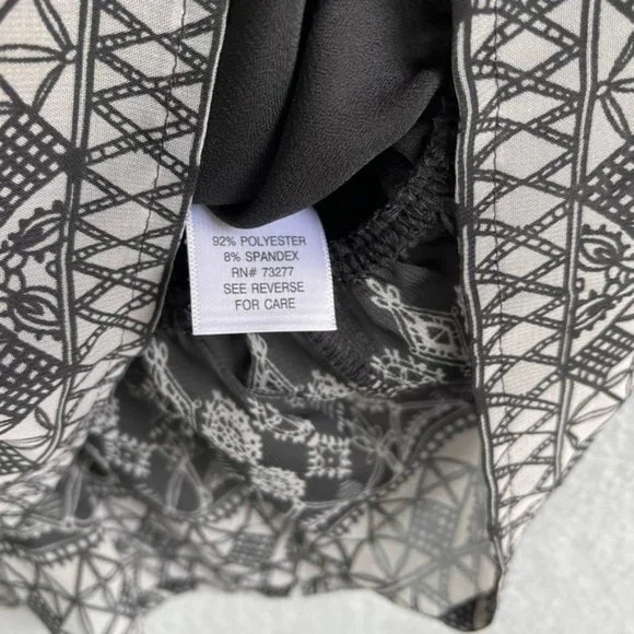 Apt. 9 Sleeveless Blouse Black Sleeveless Round Neck beaded Tie Back S - Picture 4 of 8